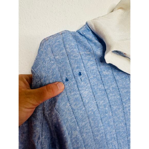 BOSS Light Blue Collared Short Sleeve Front Button Closure Polo Knit Midi Dress - Picture 6 of 14